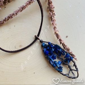 Lapis Lazuli Necklace Gems Tree Of Life Pendant Necklace